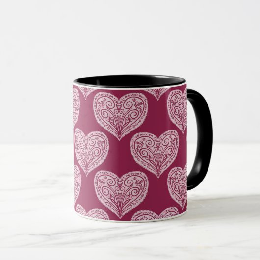 Hartpatroon in Bourgogne Mok / Cup (Voorkant rechts)