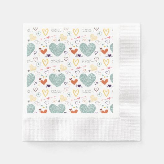 hartpatroon in vintagekleuren servet (Voorkant)