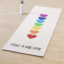 Hartpatroon in zeven chakra's kleuren yogamat