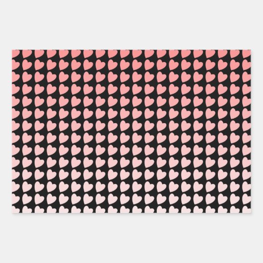 Hartpatroon in zwart, wit en roze inpakpapier vel (Voorkant 3)