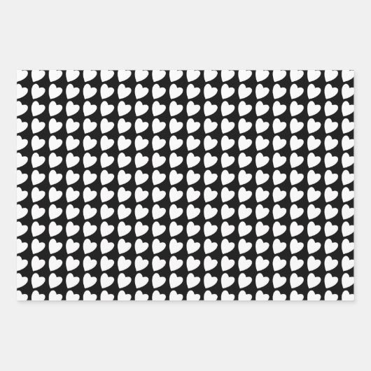 Hartpatroon in zwart, wit en roze inpakpapier vel (Voorkant 2)