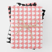 Hartpatroon in zwart, wit en roze inpakpapier vel (In situ)