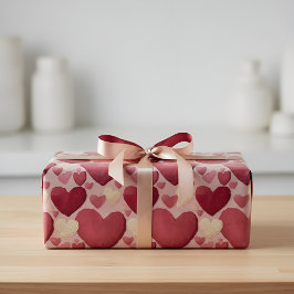 Hartpatroon Inpakpapier - Roze, Rood, 