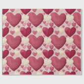 Hartpatroon Inpakpapier - Roze, Rood, (Vlak)