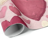 Hartpatroon Inpakpapier - Roze, Rood, (Rol Hoek)