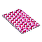 Hartpatroon Levendig Roze Modern Notitieboek (Rechterzijde)