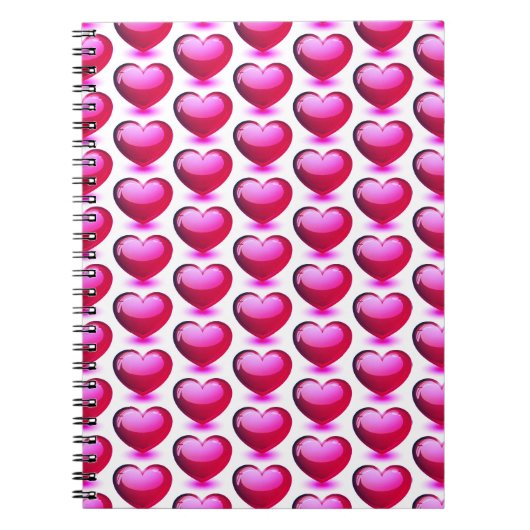 Hartpatroon Levendig Roze Modern Notitieboek (Voorkant)