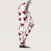 Hartpatroon met "Bestie" tekst in cursief rood Leggings (Rechts)