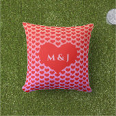 Hartpatroon Monogrammen Roze Goud Roze Glitters Buitenkussen (Gras)