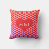 Hartpatroon Monogrammen Roze Goud Roze Glitters Buitenkussen (Achterkant)
