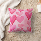 Hartpatroon mooi roze en rood waterverf hart kussen (Deken)