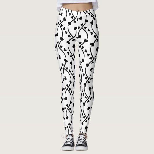 Hartpatroon Naadloos Ontwerp Leggings (Voorkant)