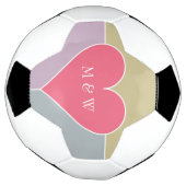 Hartpatroon op maat gemaakte monogram voetbal (Gedraaid)