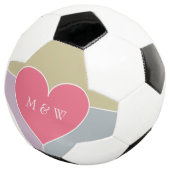 Hartpatroon op maat gemaakte monogram voetbal (Drie kwart)