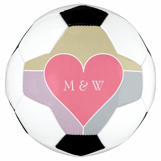Hartpatroon op maat gemaakte monogram voetbal (Voorkant)