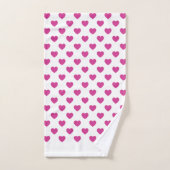 Hartpatroon Preppy Roze y2k Monogram Naam Bad Handdoek (Handdoek)