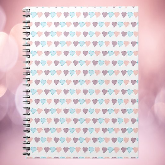 Hartpatroon Roze Blauw Paarse Notitieboek