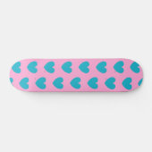 Hartpatroon Roze en Blauw Persoonlijk Skateboard (Horizontaal)