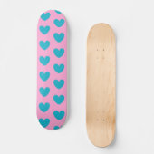 Hartpatroon Roze en Blauw Persoonlijk Skateboard (Voorkant)