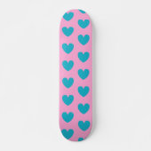 Hartpatroon Roze en Blauw Persoonlijk Skateboard (Voorkant)
