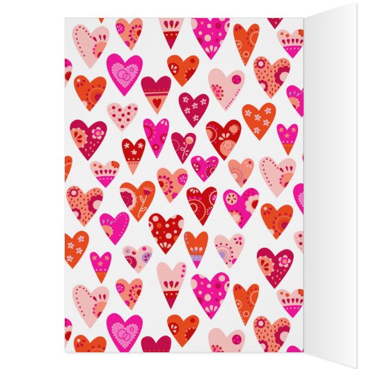 Hartpatroon Roze rode Valentijnse  (Binnen (Links))