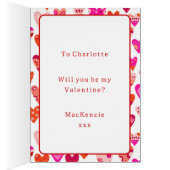 Hartpatroon Roze rode Valentijnse  (Binnen (Rechts))