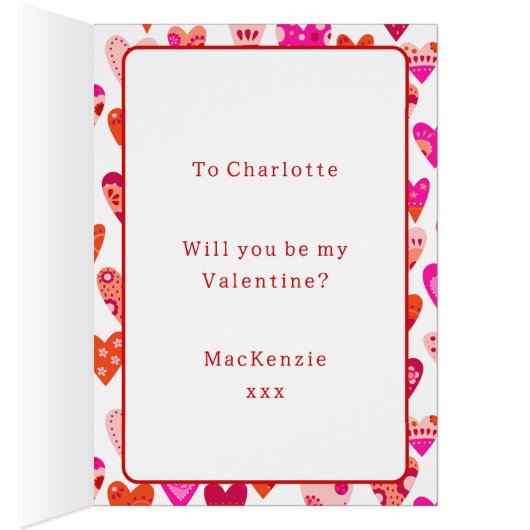 Hartpatroon Roze rode Valentijnse (Binnen (Rechts))