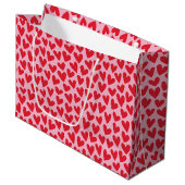 Hartpatroon Roze Rood Valentijn Groot Cadeauzakje (Voorkant Gekanteld)