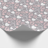 Hartpatroon Valentijn Cadeaupapier (Hoek)