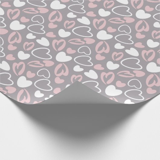 Hartpatroon Valentijn Cadeaupapier (Hoek)
