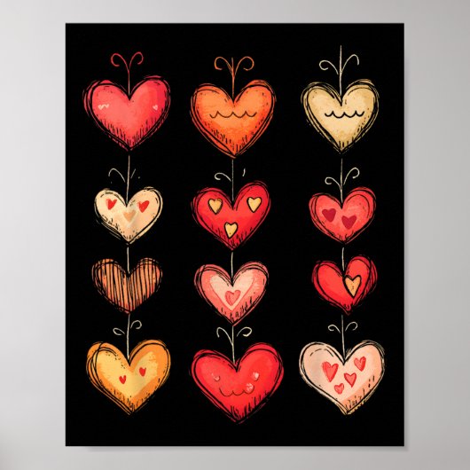 Hartpatroon valentijn grappige valentijnsdag vrouw poster (Voorkant)
