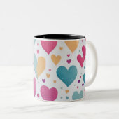 Hartpatroon, waterverf kleuren tweekleurige koffiemok (Voorkant rechts)