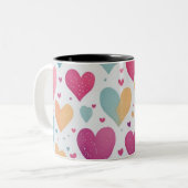 Hartpatroon, waterverf kleuren tweekleurige koffiemok (Voorkant links)