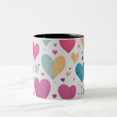 Hartpatroon, waterverf kleuren tweekleurige koffiemok (Center)