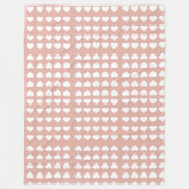 Hartpatroon wit en roze groot, schattig warm fleece deken (Voorkant)