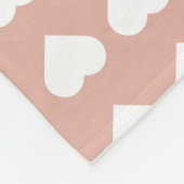 Hartpatroon wit en roze groot, schattig warm fleece deken (Hoek)