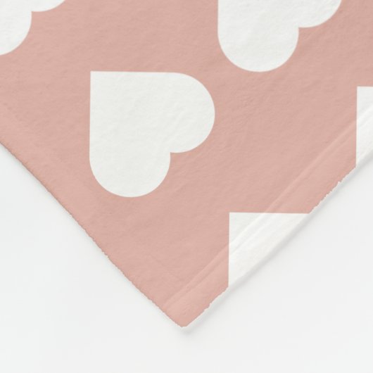 Hartpatroon wit en roze groot, schattig warm fleece deken (Hoek)