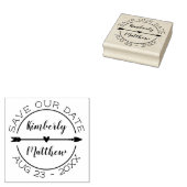 Hartpijl Calligrafie Namen Save Our Date Rubberstempel (Gestempeld)