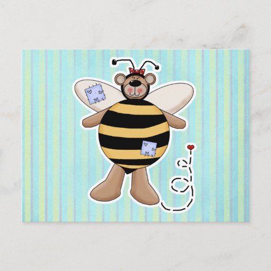 Hartpleister Hommeltje Beer Briefkaart (Voorkant)
