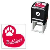 Hartpoot Print Pet Name Handtekening Voorinktstemp Zelfinktende Stempel (In situ)