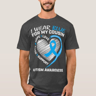 Hartpuzzel ik Draag blauw voor mijn nicht autisme T-shirt