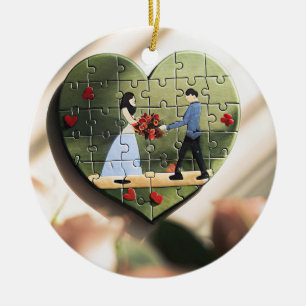 Hartpuzzel Liefdesornament Keramisch Ornament