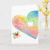 Hartpuzzel - Wenskaart Kaart (Gele Bloem)