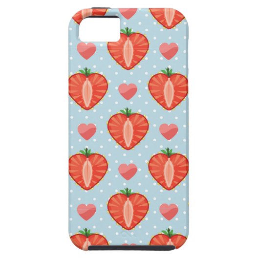Hartrambes met pooldots en harten Case-Mate iPhone case (Achterkant)
