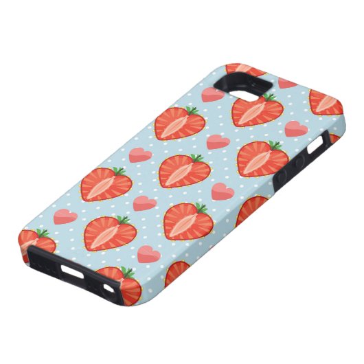 Hartrambes met pooldots en harten Case-Mate iPhone case (Onderkant)