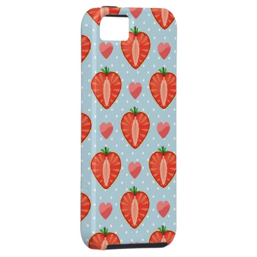 Hartrambes met pooldots en harten Case-Mate iPhone case (Back/Rechts)