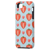 Hartrambes met pooldots en harten Case-Mate iPhone case (Achterkant Links)