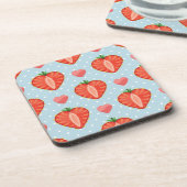 Hartrambes met pooldots en harten drankjes onderzetter (Linkerzijde)