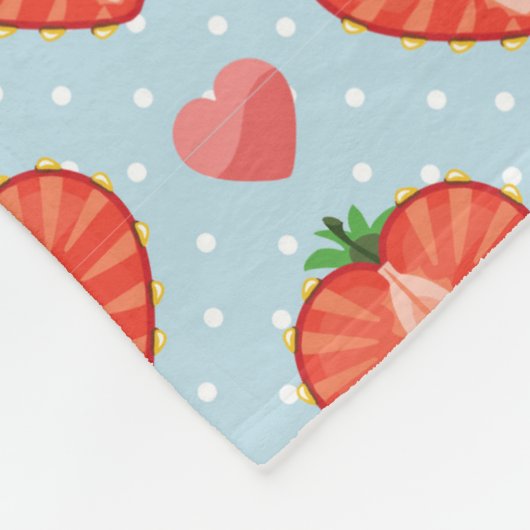 Hartrambes met pooldots en harten fleece deken (Hoek)