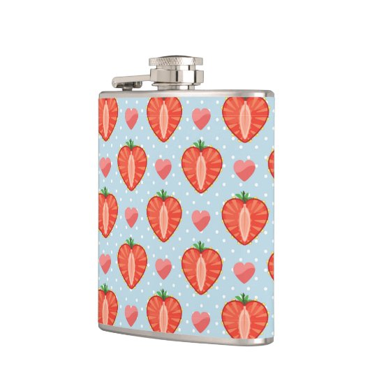 Hartrambes met pooldots en harten heupfles (Links)